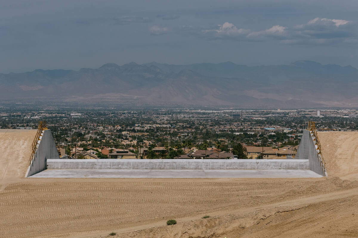 The Las Vegas valley stretched out beyond the site of the future Jim McGaughey Detention Basin ...