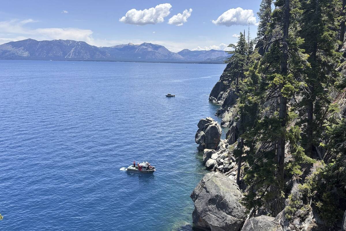 Authorities conduct searches along the shore at D.L. Bliss State Park after a weekend incident ...