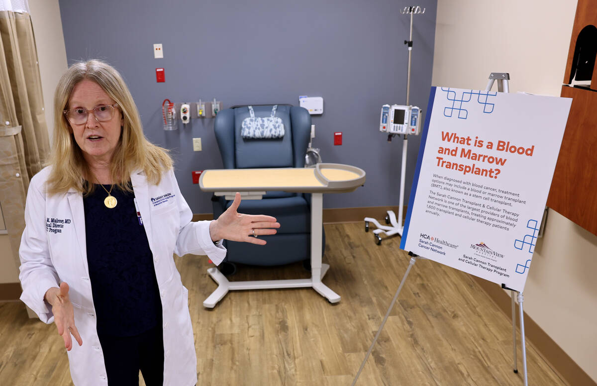 Dr. Carolyn Mulroney, medical director of MountainView Hospital’s Sarah Cannon Transplan ...