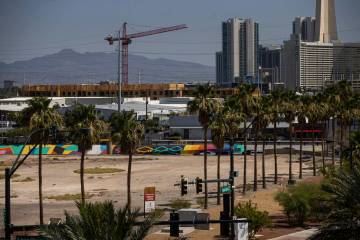 Vacant land is seen at the northeast corner of Charleston Boulevard and Grand Central Parkway o ...