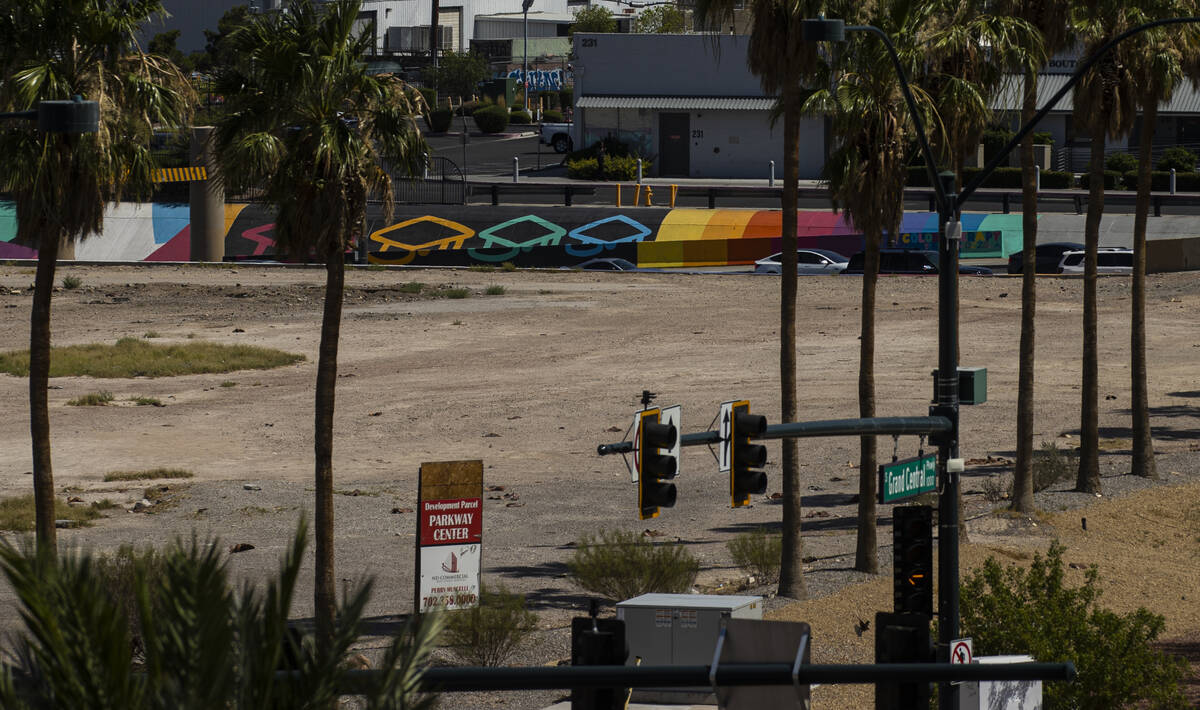 Vacant land is seen at the northeast corner of Charleston Boulevard and Grand Central Parkway o ...