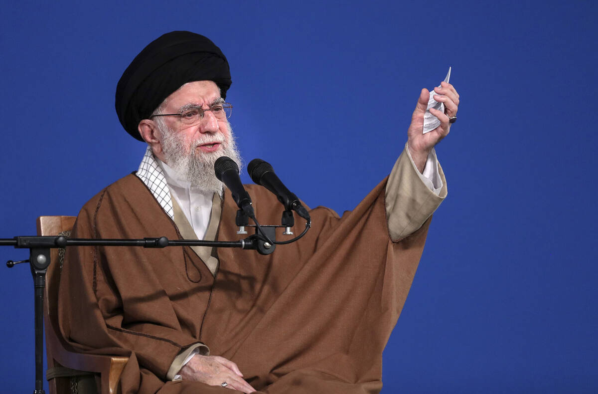 In this photo released by the official website of the office of the Iranian supreme leader, Sup ...
