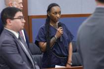 Markeisha Foster, accused of causing death of Reba the bulldog, answers District Court judge Su ...