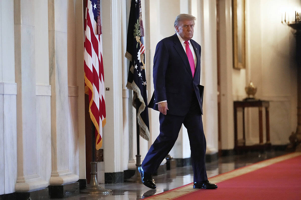 President Donald Trump walks to speak at an event to promote his domestic policy and budget age ...