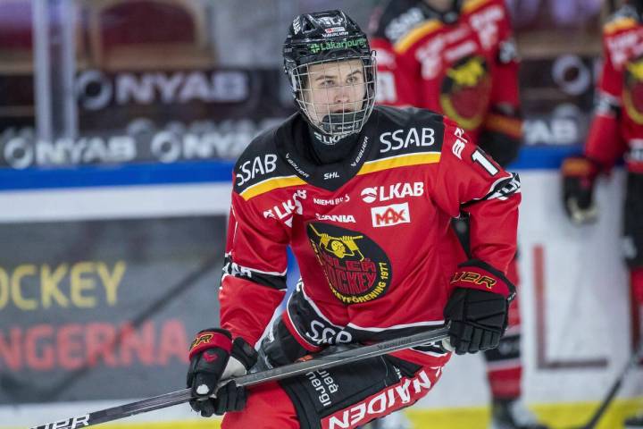Lulea's Jakob Ihs Wozniak during a Swedish Hockey League game between Lulea and Farjestad on De ...