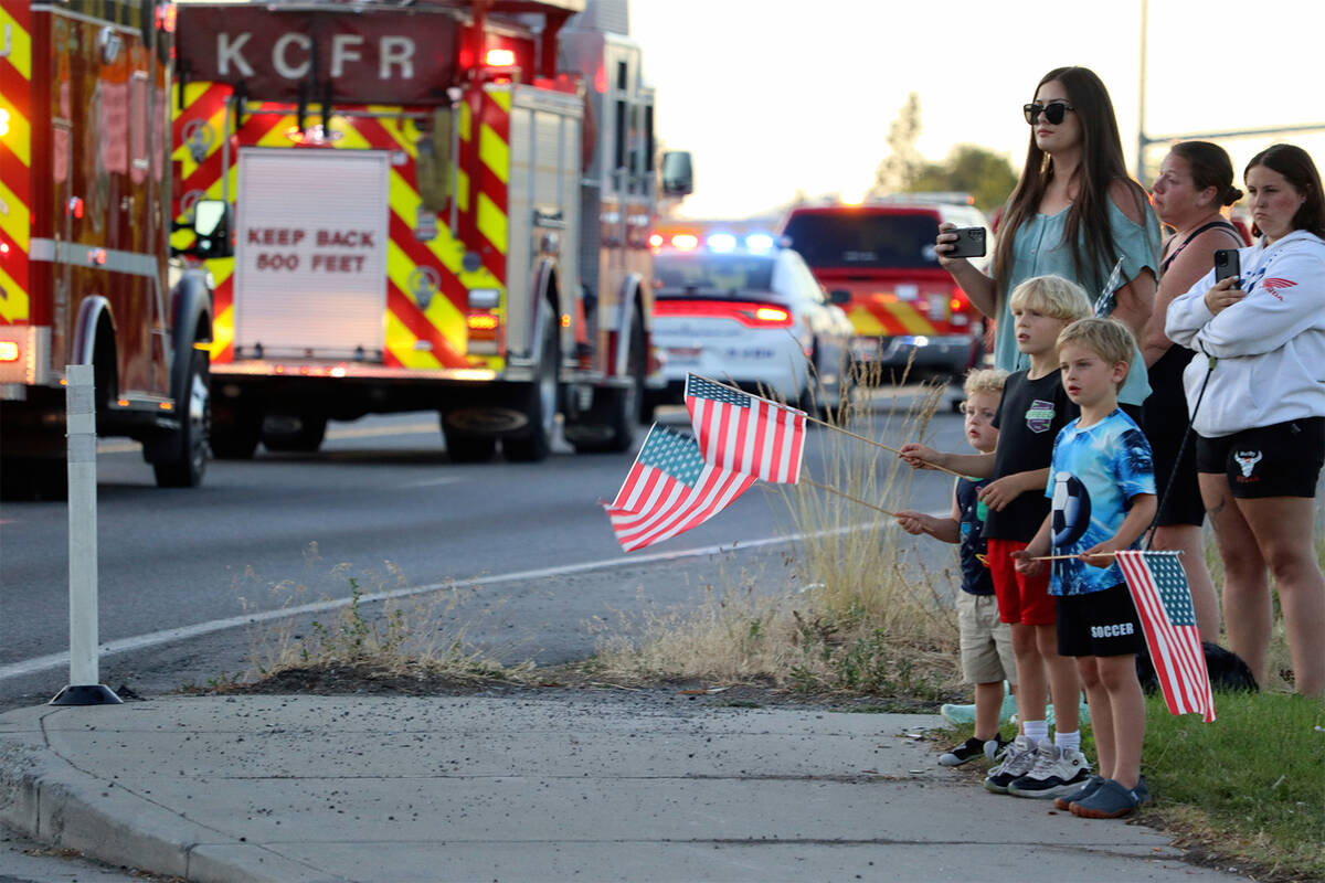 A procession from Kootenai Health headed to Spokane after a few firefighters were killed Sunday ...