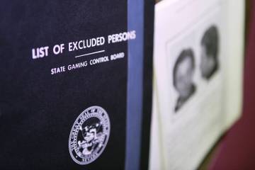 Tony Spilotro is seen in a 1978 edition of the Black Book at the Mob Museum in Las Vegas Tuesda ...