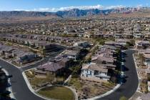 An aerial view of homes at Sarasota, a community planned in The Paseos of Summerlin, on Thursda ...