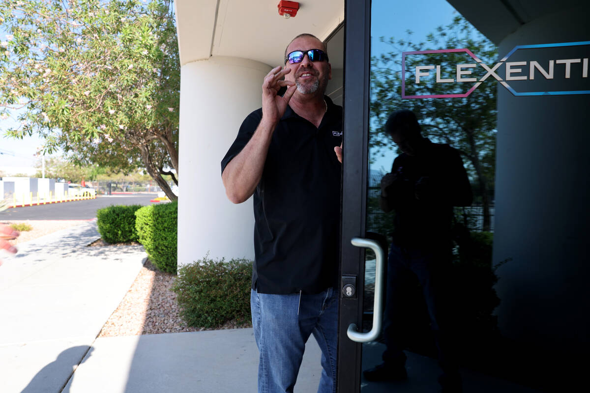 Todd Gaither, Flexential area manager regional operations for Las Vegas and Phoenix, gives a to ...