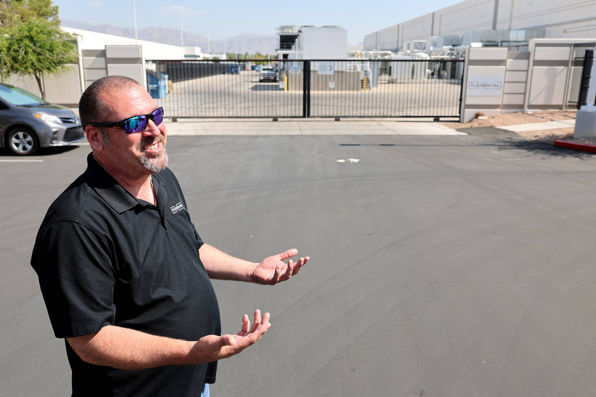 Todd Gaither, Flexential area manager regional operations for Las Vegas and Phoenix, gives a to ...
