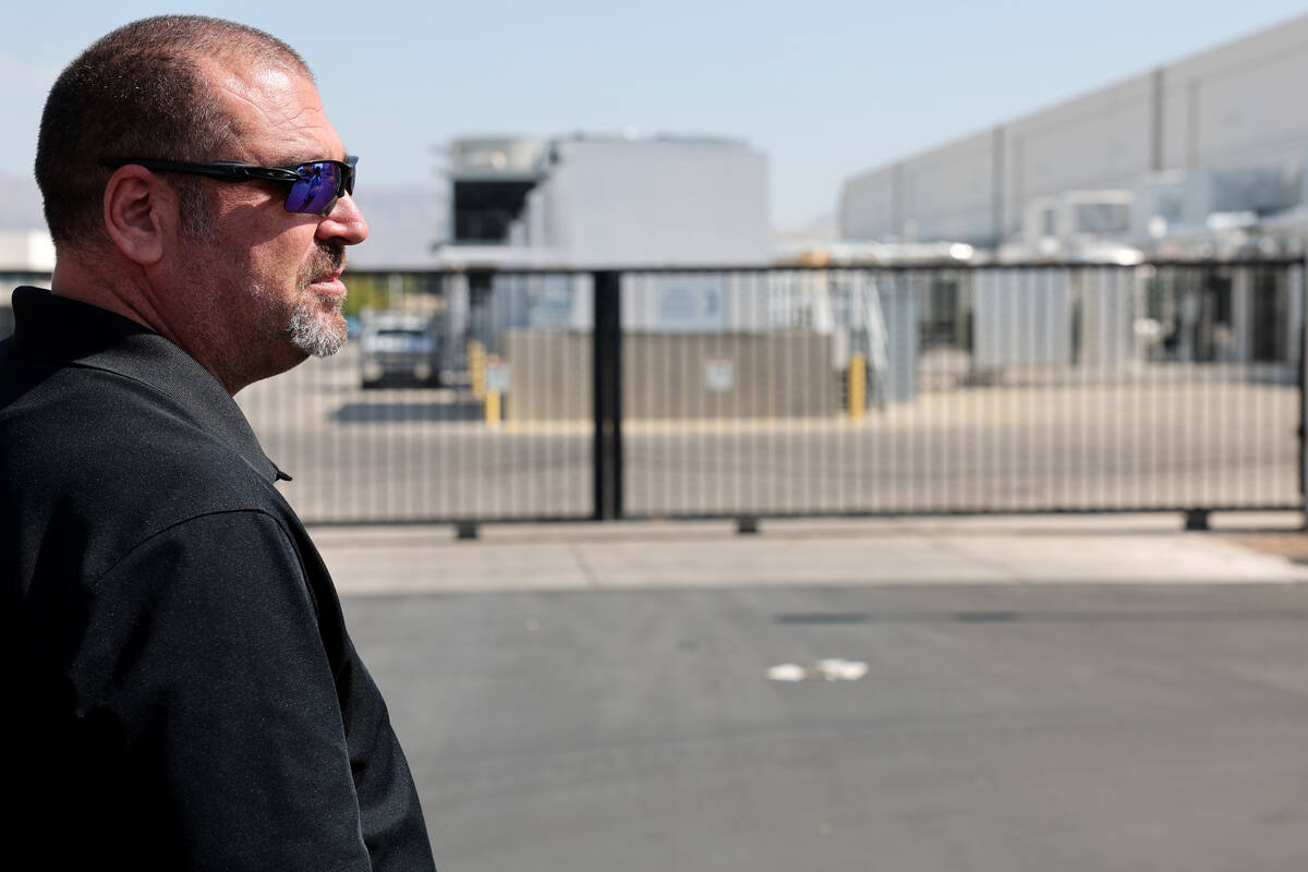 Todd Gaither, Flexential area manager regional operations for Las Vegas and Phoenix, gives a to ...
