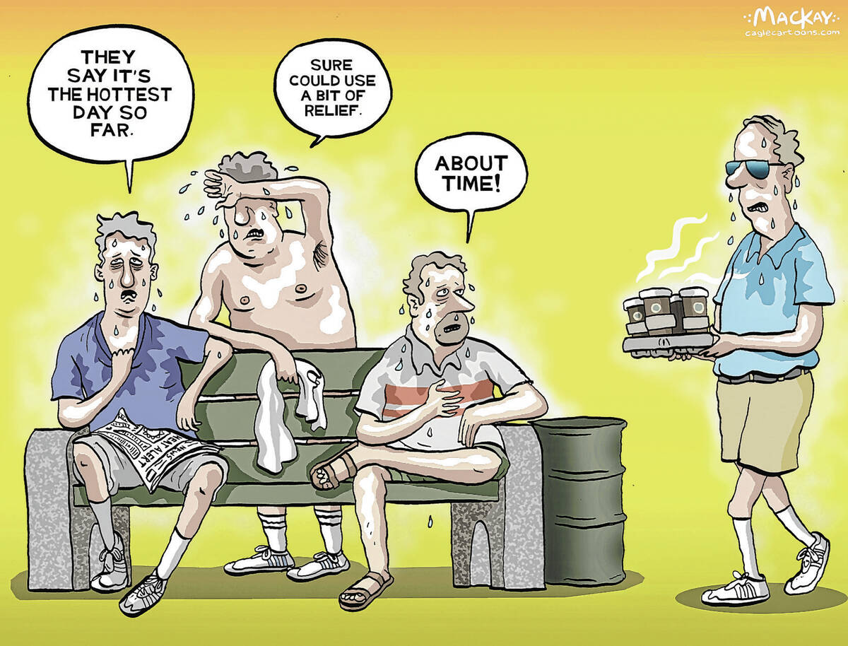 Editorial Cartoon by Graeme MacKay - Tuesday June 24, 2025 Even during scorching heat alerts, ...