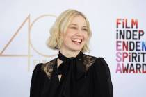 Carrie Coon arrives at the Film Independent Spirit Awards on Saturday, Feb. 22, 2025, in Santa ...