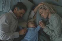 This image released by Disney shows Pedro Pascal, from left, Ada Scott and Vanessa Kirby in a s ...