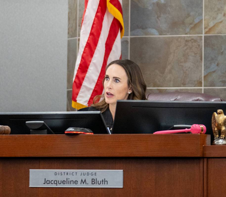 District Judge Jacqueline Bluth accepts Ronald Mortensen's plea deal in Las Vegas on Tuesday, J ...