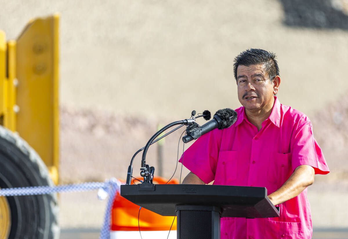 North Las Vegas Councilmember Isaac Barron speaks about the completion of the I-15 North Phase ...