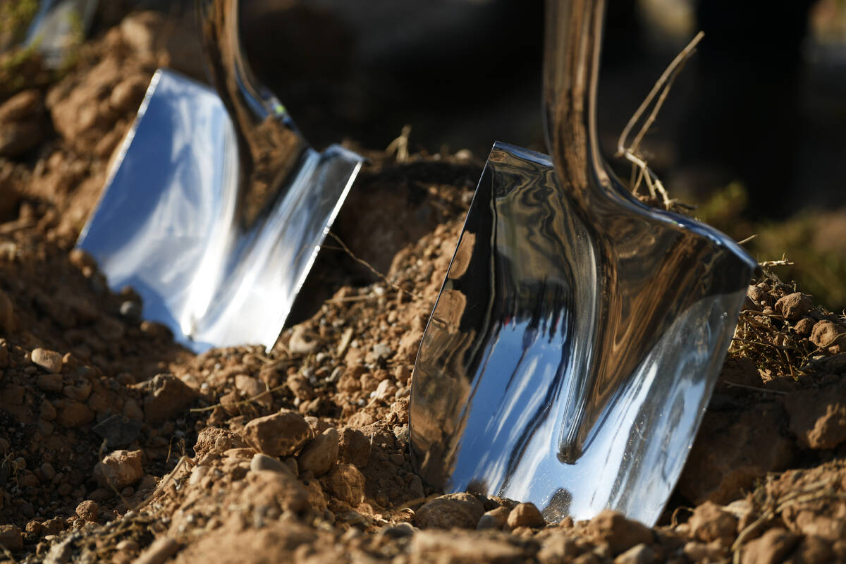 Shovels are seen during a ceremonial groundbreaking to mark the start of construction for the R ...