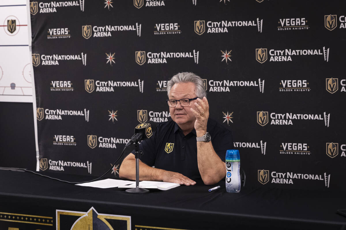 Golden Knights general manager Kelly McCrimmon talks about the team’s free agency at Ci ...