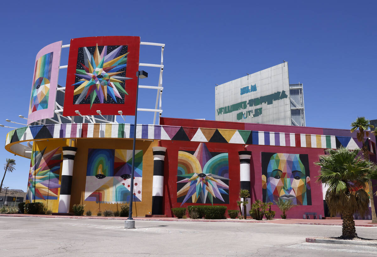 Parking lots sit empty at the Primm mall on Monday, June 16, 2025, in Primm. (Bizuayehu Tesfaye ...