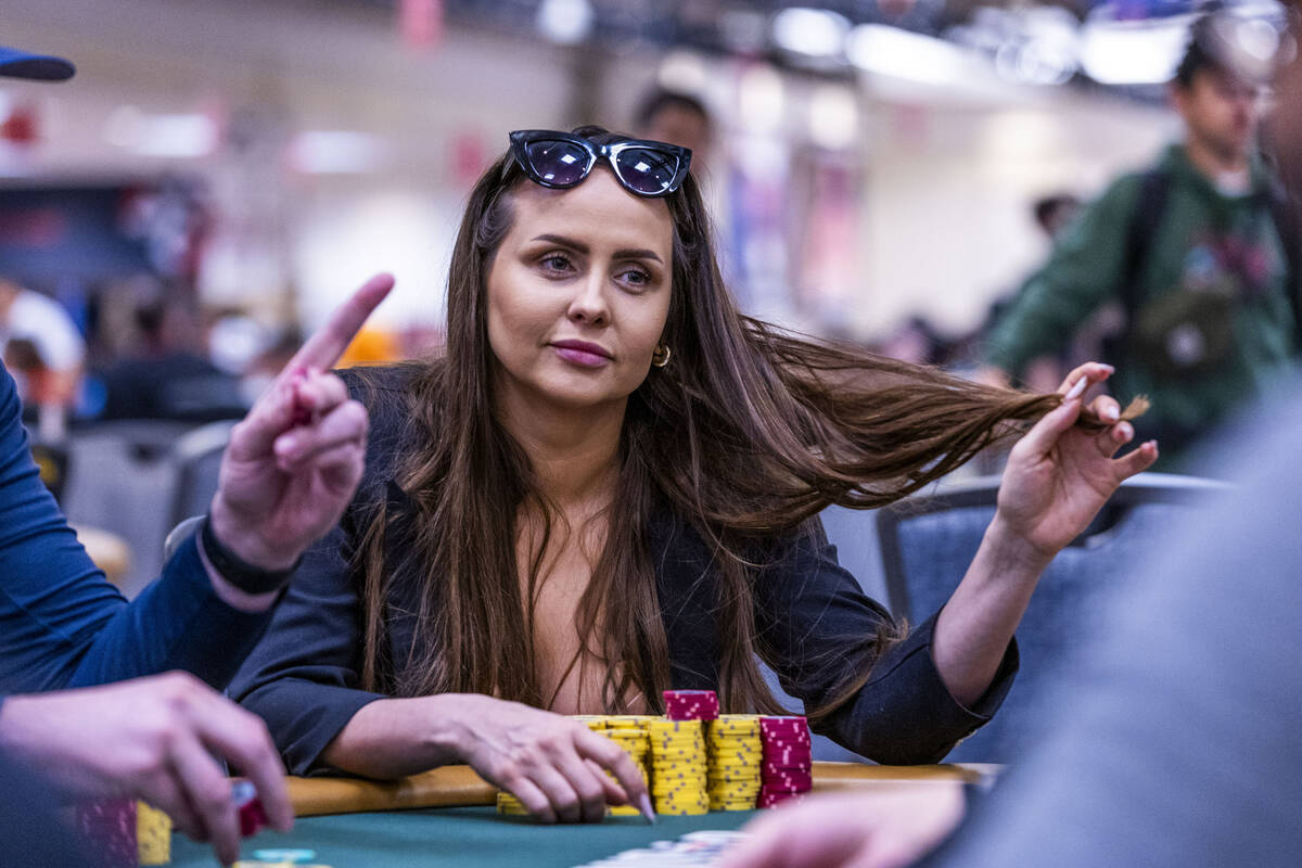 A player competes in the $600 PokerNews Deepstack Championship at the Horseshoe on Wednesday, J ...