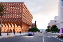 A rendering of the planned Las Vegas Museum of Art. (Kéré Architecture)