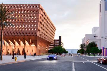 A rendering of the planned Las Vegas Museum of Art. (Kéré Architecture)