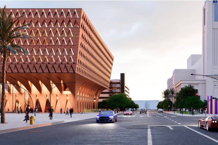 A rendering of the planned Las Vegas Museum of Art. (Kéré Architecture)