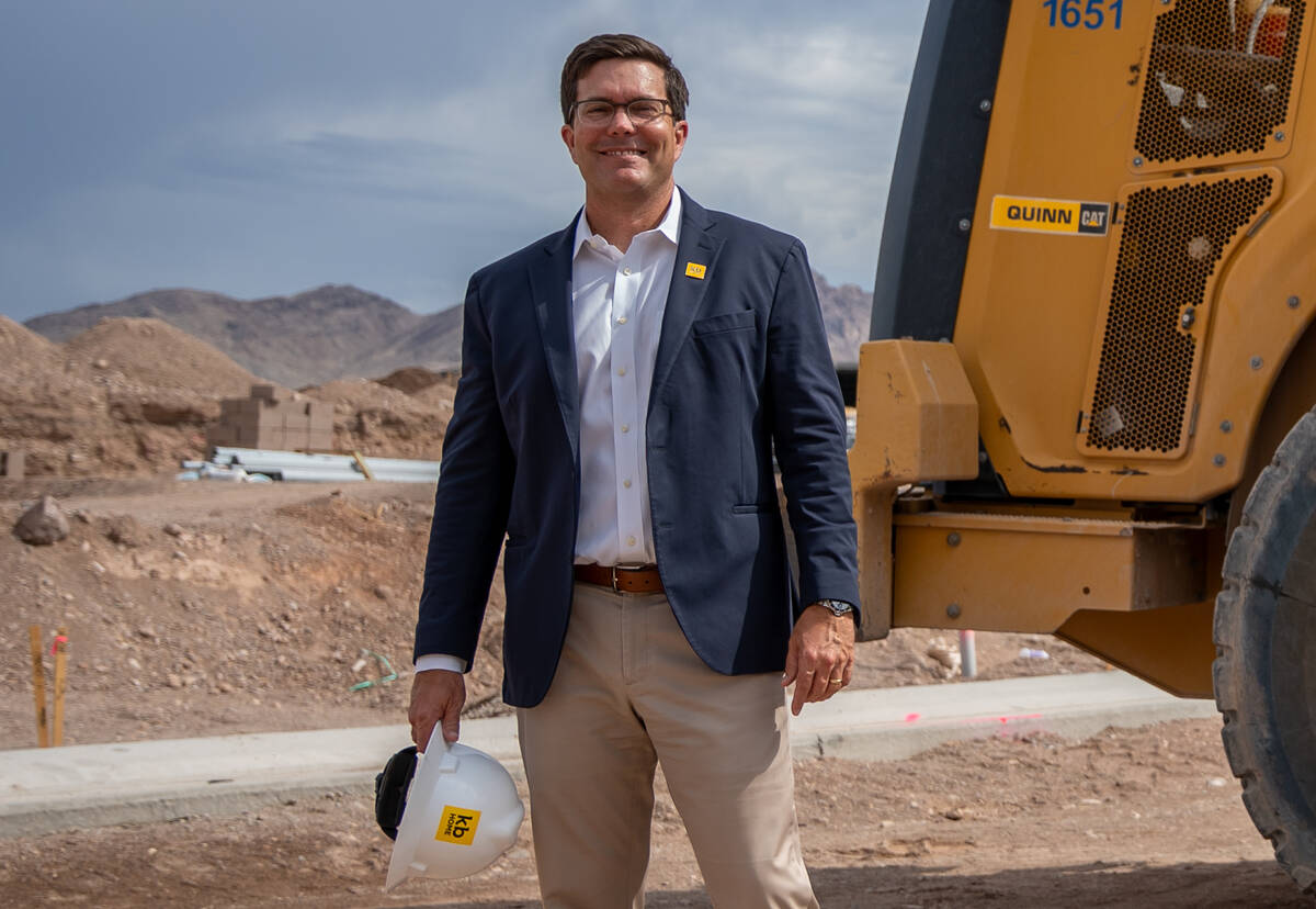 Jim McDade, President of the Las Vegas division of KB Home stands for a portrait at the site of ...
