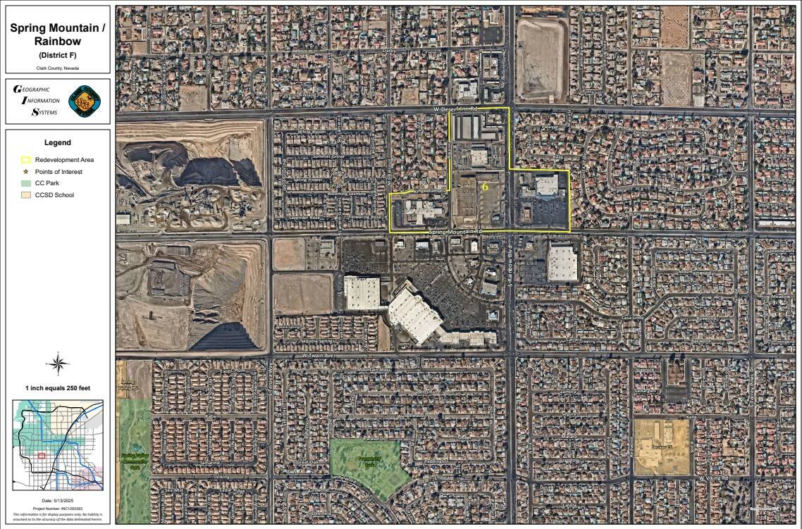 The boundaries of Chinatown's redevelopment area. (Courtesy Clark County)