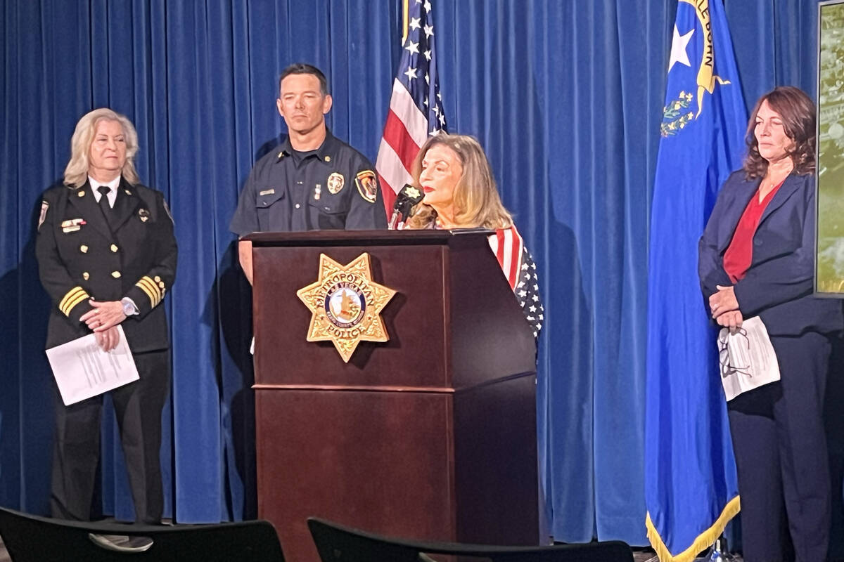 Las Vegas Mayor Shelley Berkley discuss fireworks regulations ahead of the Fourth of July holid ...