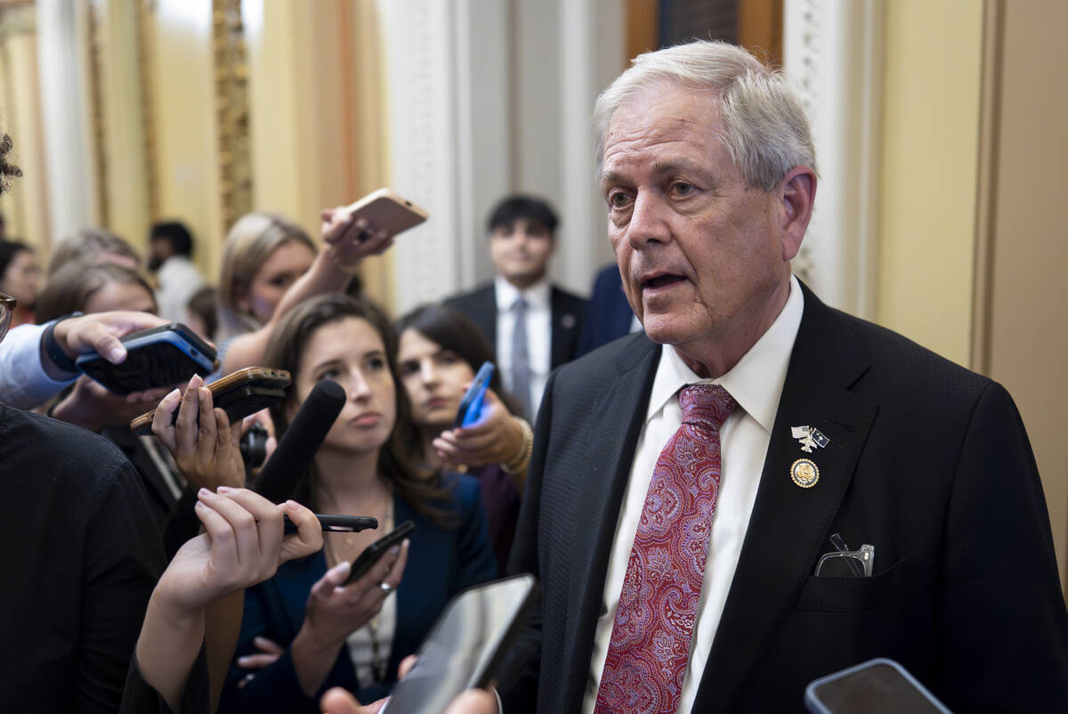 Rep. Ralph Norman, R-S.C., a member of the conservative House Freedom Caucus, speaks to reporte ...