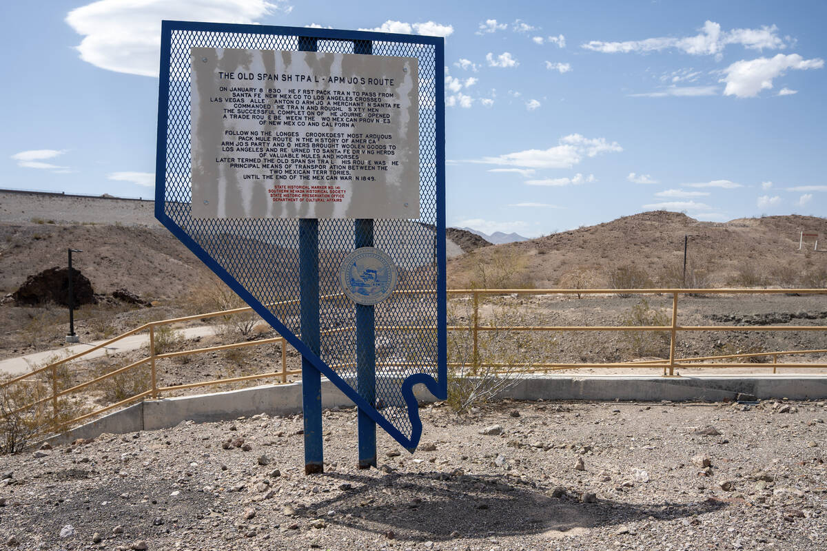 A historical marker sits off of Lake Mead Parkway near the Old Spanish Trail outside of Henders ...