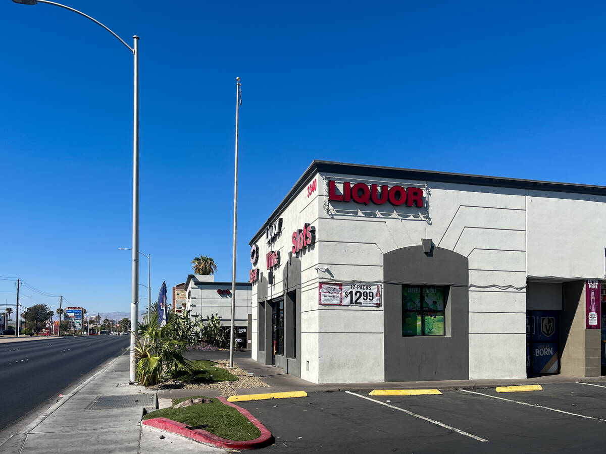 An empty parking lot at Tropicana Discount Liquor on East Tropicana Avenue before the road reop ...