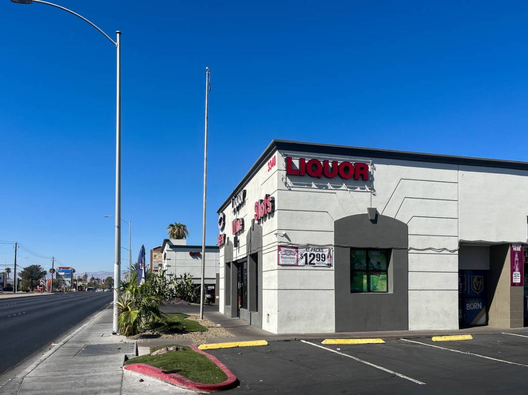 An empty parking lot at Tropicana Discount Liquor on East Tropicana Avenue before the road reop ...