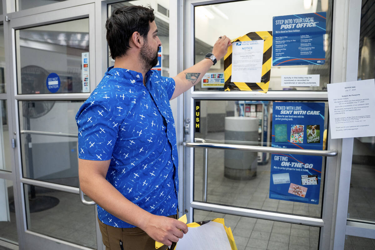 A USPS removes a “closed” notice after the facility fully reopened in Henderson J ...