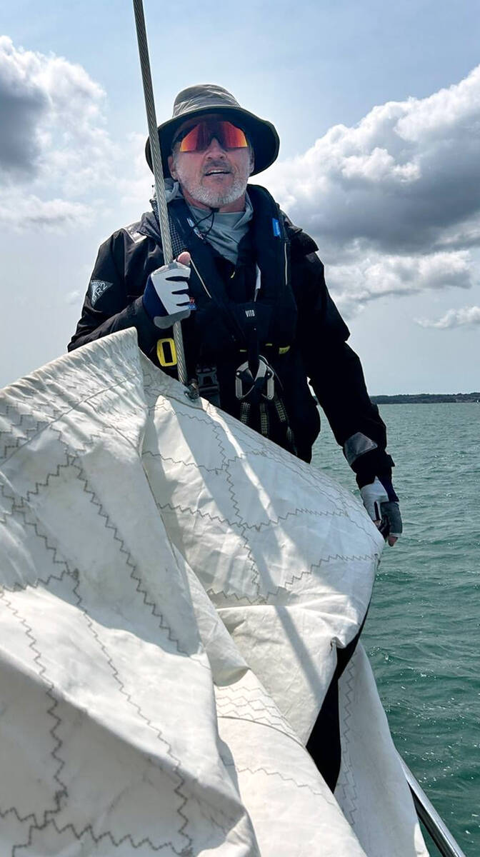 This is an undated courtesy photo of retired firefighter and adventurer Jimmy Johnson aboard a ...