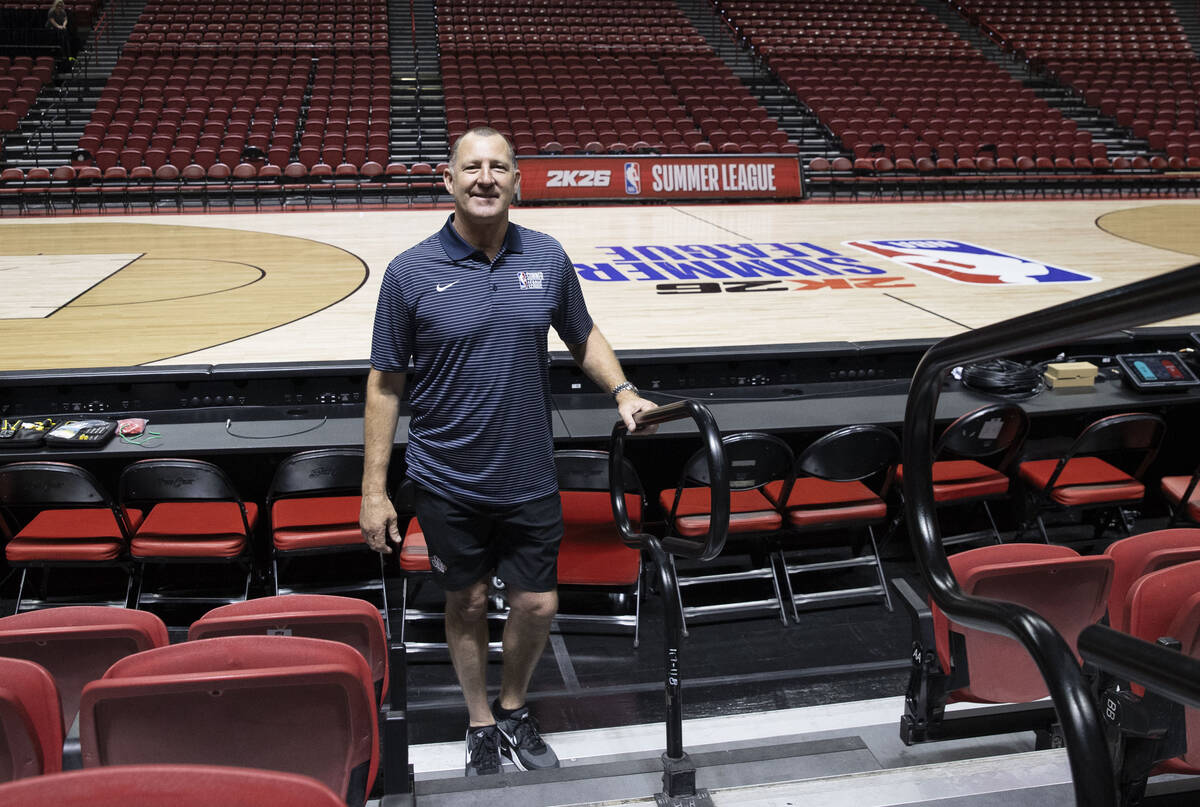 Albert Hall, the co-founder of NBA Summer League, poses for a photo inside the Thomas & Mac ...