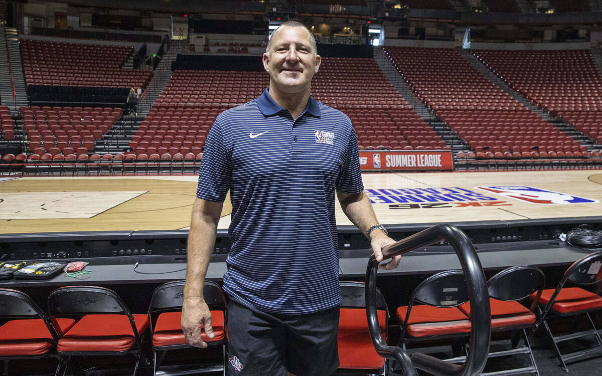 Albert Hall, the co-founder of NBA Summer League, poses for a photo inside the Thomas & Mac ...