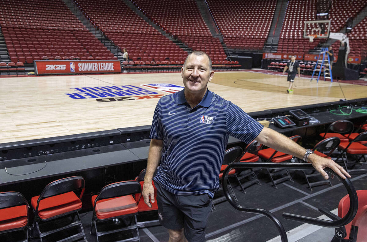 Albert Hall, the co-founder of NBA Summer League, poses for a photo inside the Thomas & Mac ...