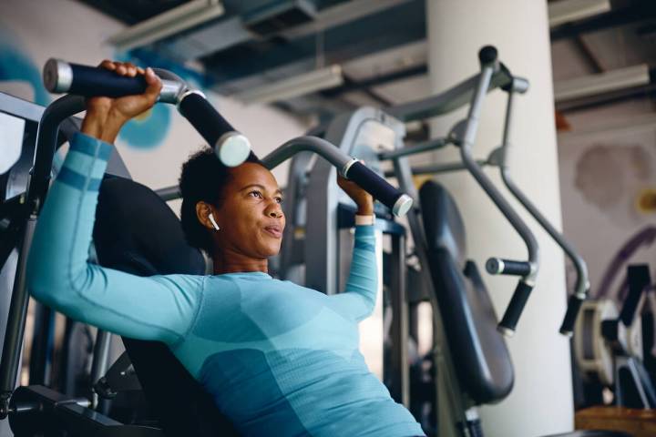 Weight machines offer stability and a fixed pattern of movement and give beginners a chance to ...