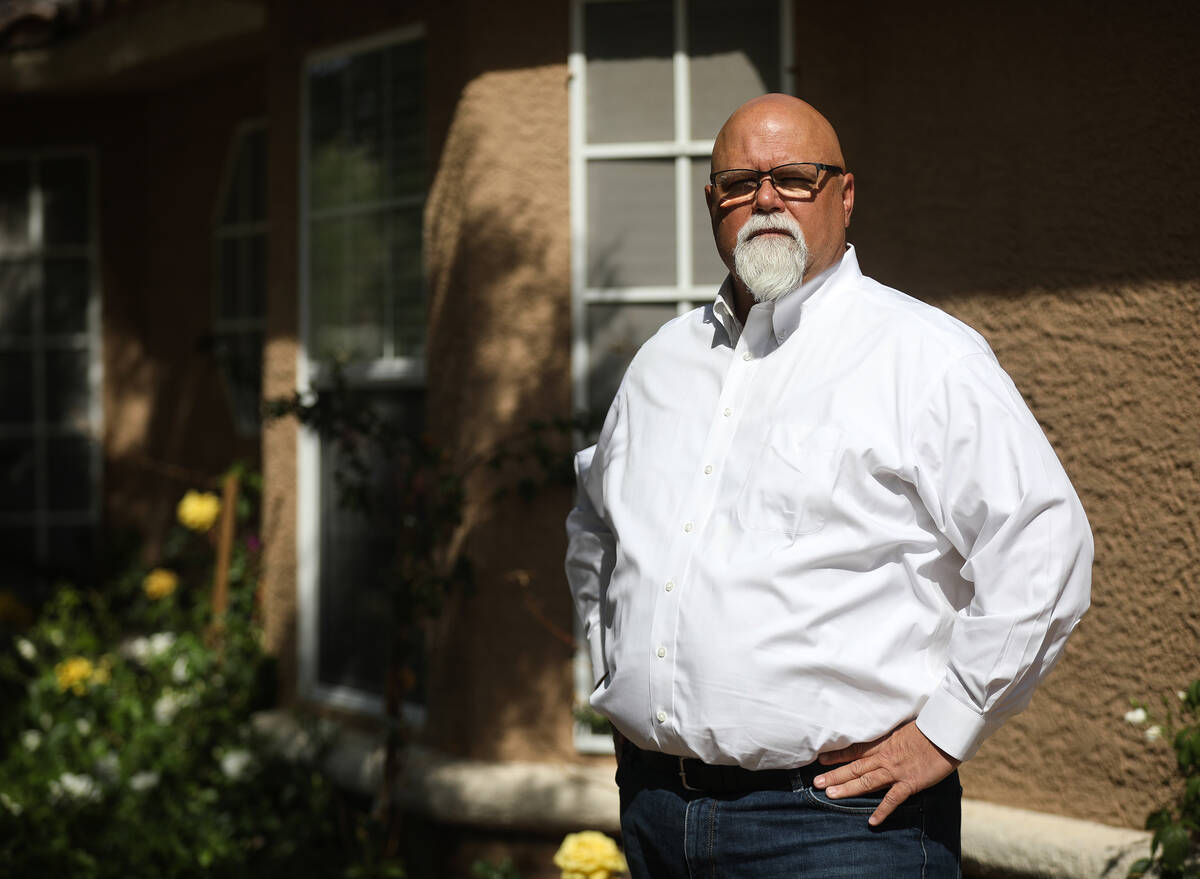 Dave Crete, an Air Force veteran, outside his home in Las Vegas, Thursday, April 27, 2023. Cret ...