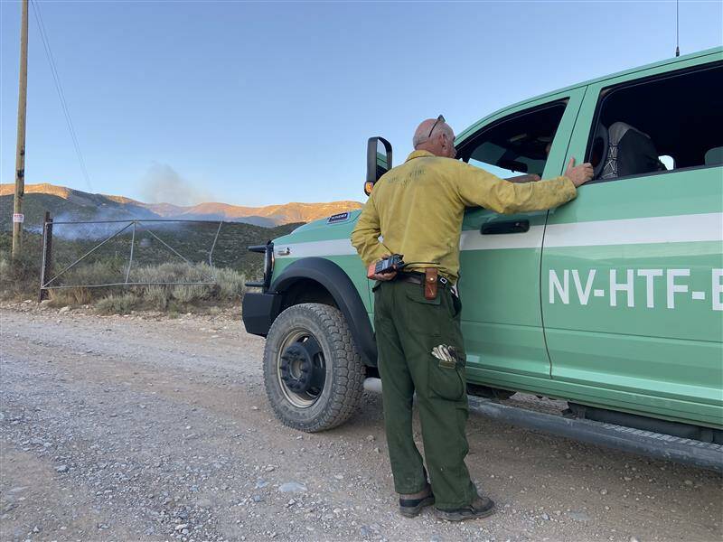A fire is burning east of the 1300 block of Trout Canyon Road. The size of the blaze is about 1 ...