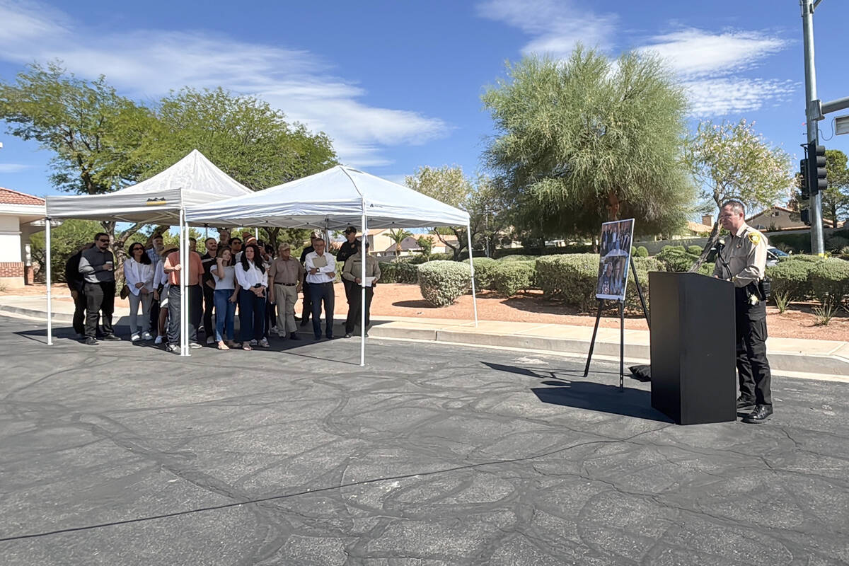 Metropolitan Police Lt. Cody Fulwiler speaks during an update for the search of a vehicle invol ...