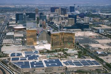 The Las Vegas Strip is seen looking north on Wednesday, June 18, 2025. (Sam Morris/Las Vegas Re ...