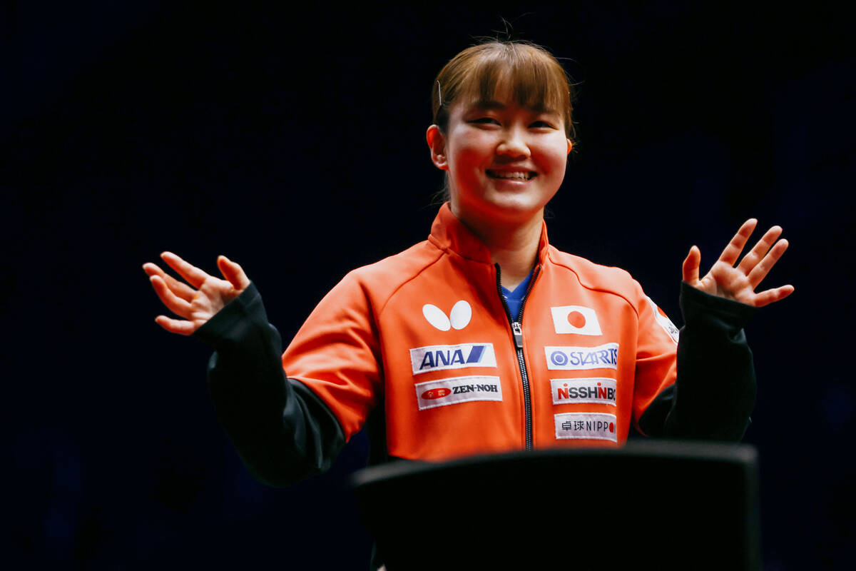 Satsuki Odo of Japan celebrates after beating Britt Eerland of the Netherlands in the Women&#x2 ...