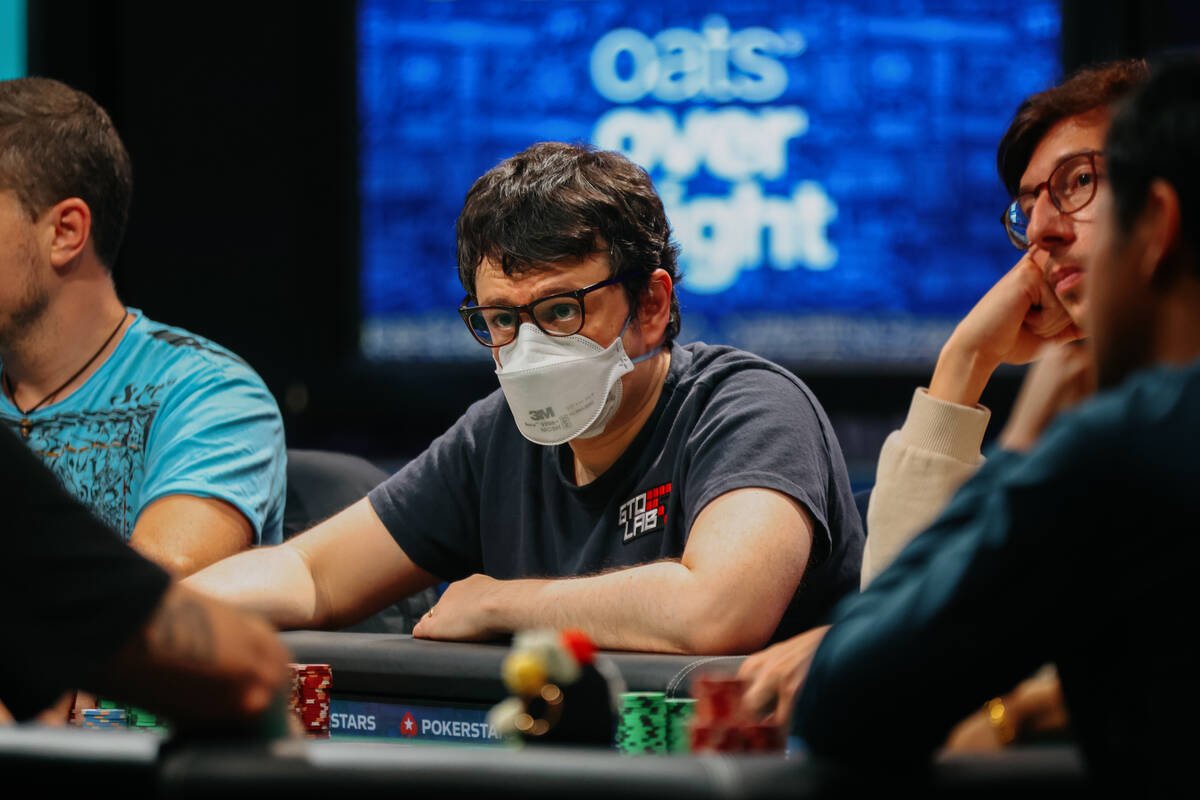 Isaac Haxton participates in day five of the World Series of Poker tournament on Thursday, July ...