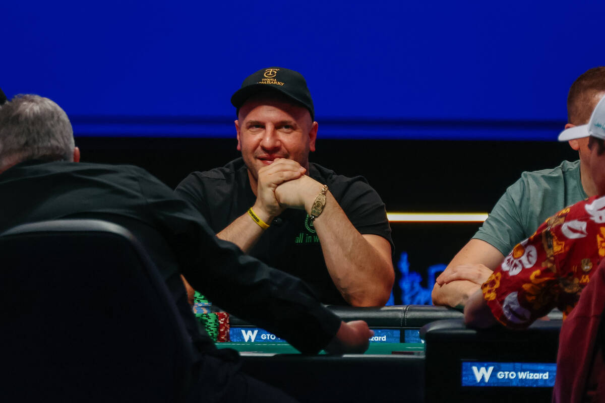 Michael Mizrachi plays at feature table one during day five of the World Series of Poker tourna ...