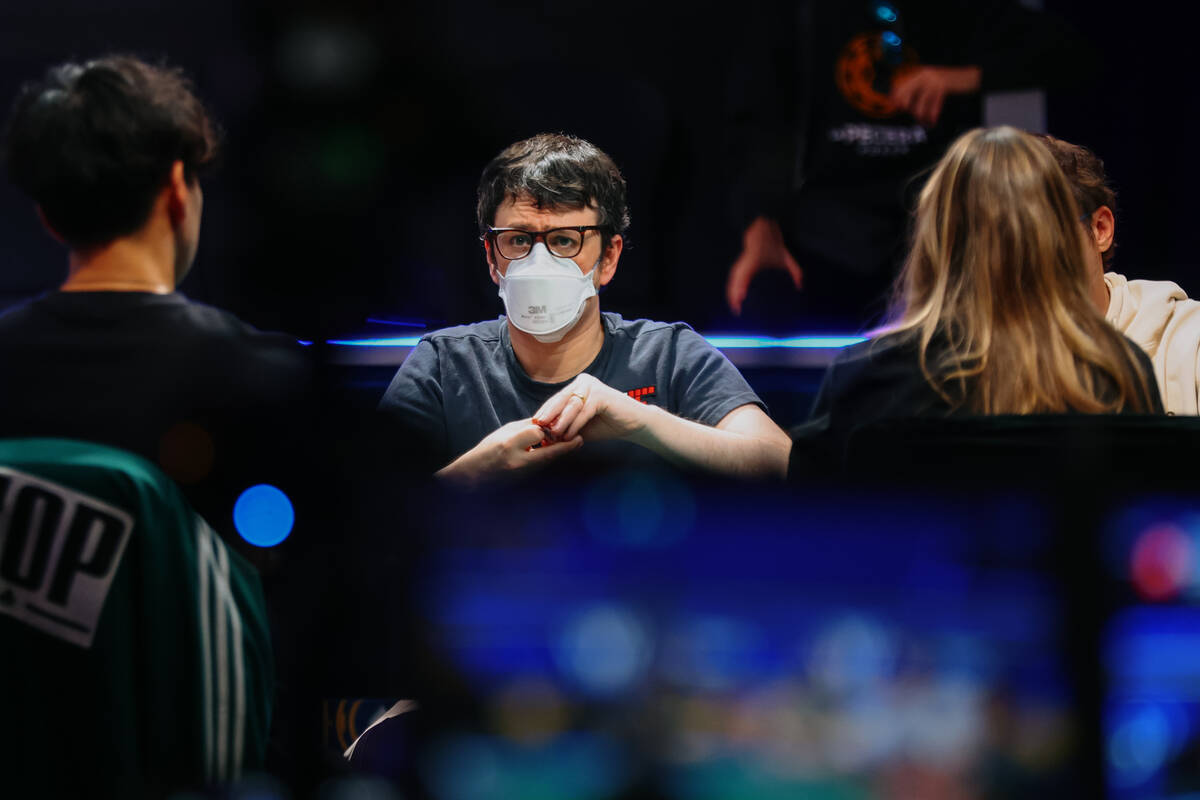 Isaac Haxton participates in day five of the World Series of Poker tournament on Thursday, July ...