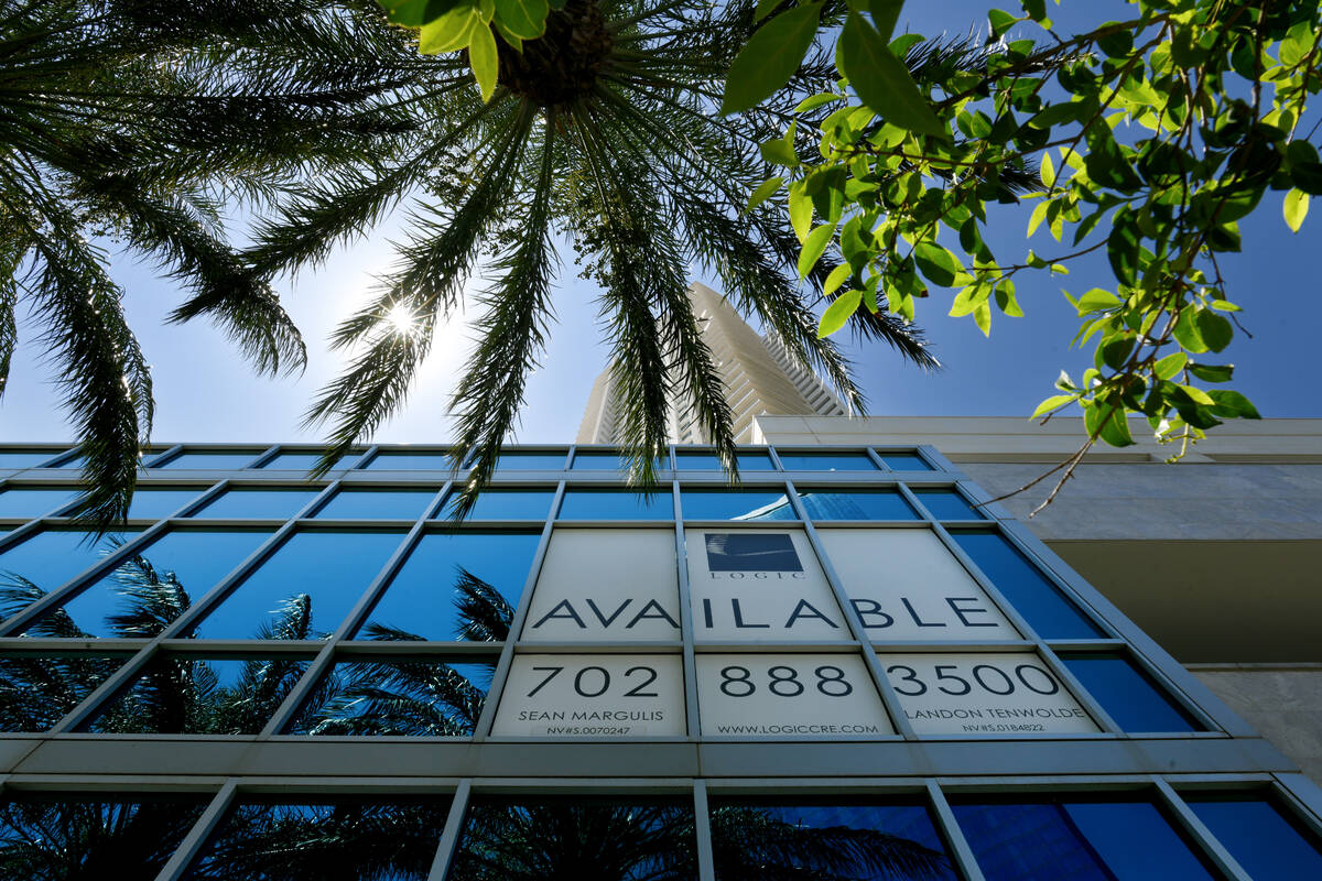 An empty ground-level storefront in the Sky Las Vegas condo tower is seen Friday, June 27, 2025 ...
