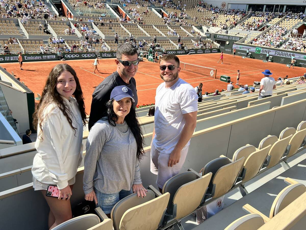 The Farber family at the 2023 French Open on May 29, 2023. (Courtesy Dawn Farber)